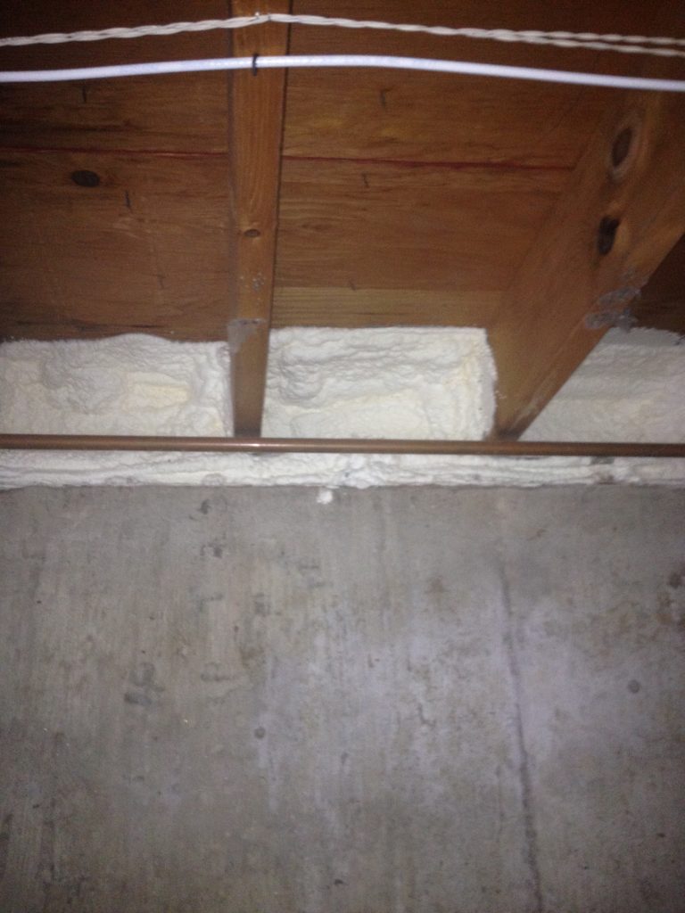 bare stud insulating with spray foam