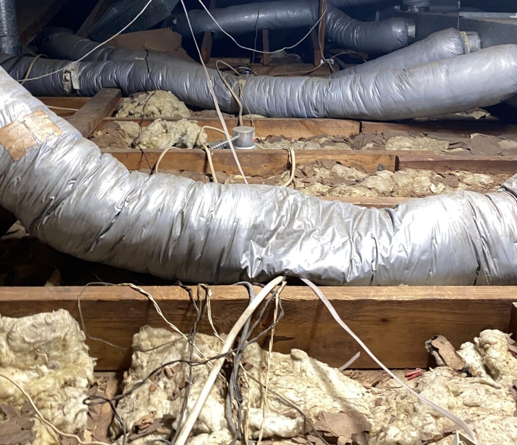 Outdated and damaged attic insulation