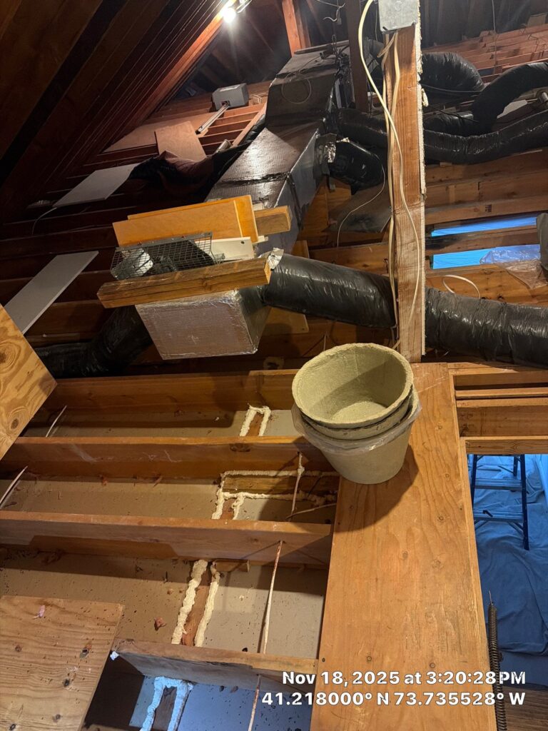 Air sealing attic at home in Mount Kisco New York