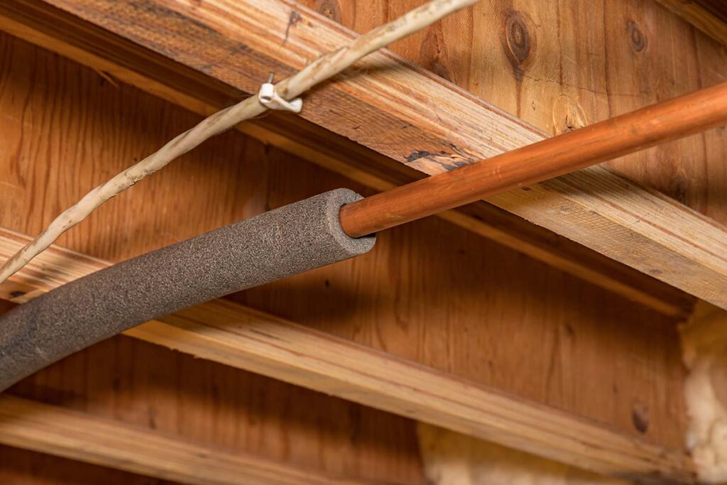 Water pipe not insulated