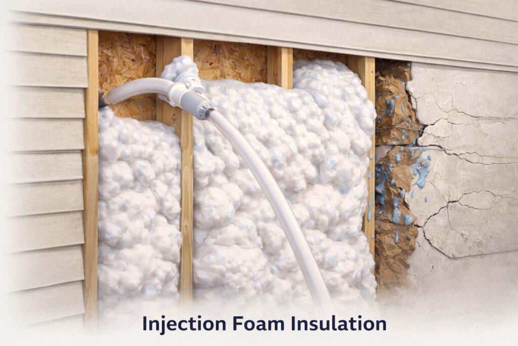 Is Injection Foam Insulation Safe for Older Homes? 1 Injection Foam Insulation vs cellulose dense pack insulation