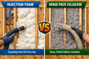 Insulation contractor Westchester & New Jersey 12 Injection foam vs cellulose insulation for older home wall cavities