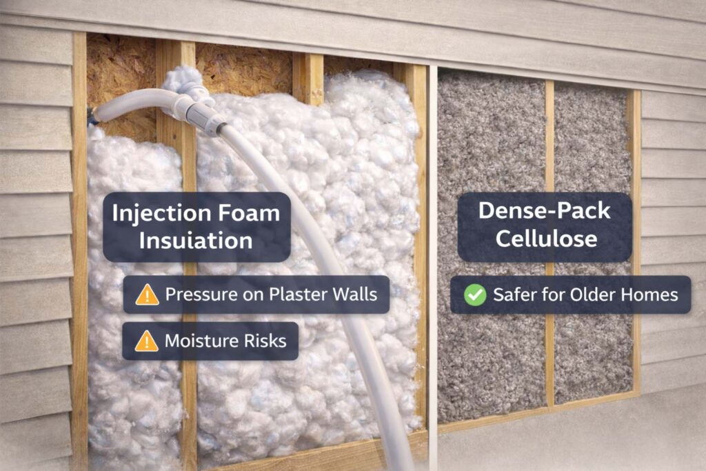 Injection foam vs cellulose insulation for walls