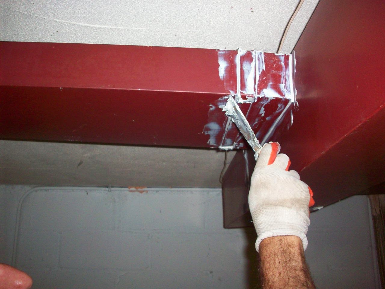 Application of duct sealant to HVAC duct in attic — NJ