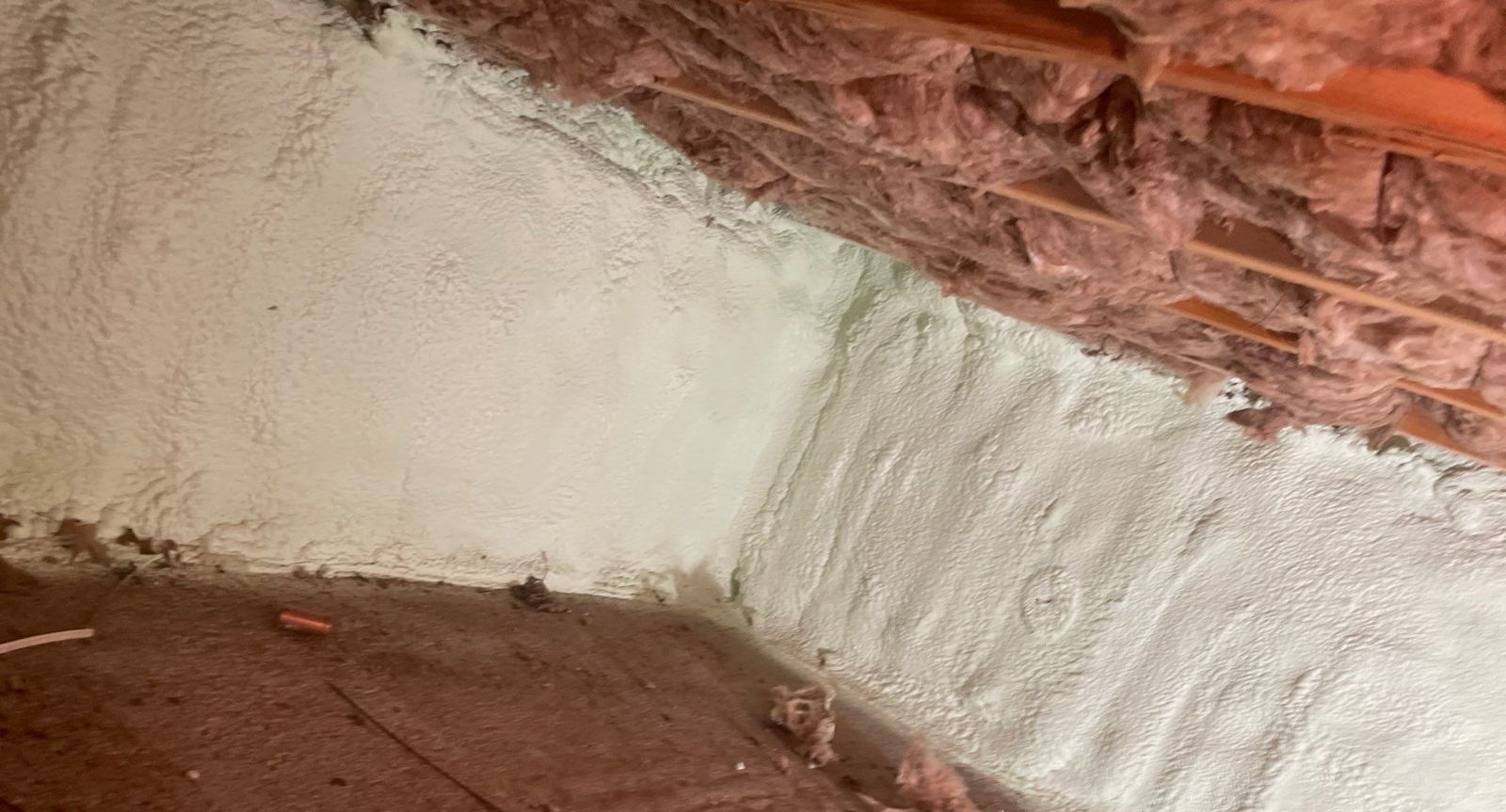Spray Foam Attic and Crawl Space Insulation in Teaneck, NJ: Project Case Study 10 Spray foam insulation on crawl space walls and rim joist in Teaneck NJ