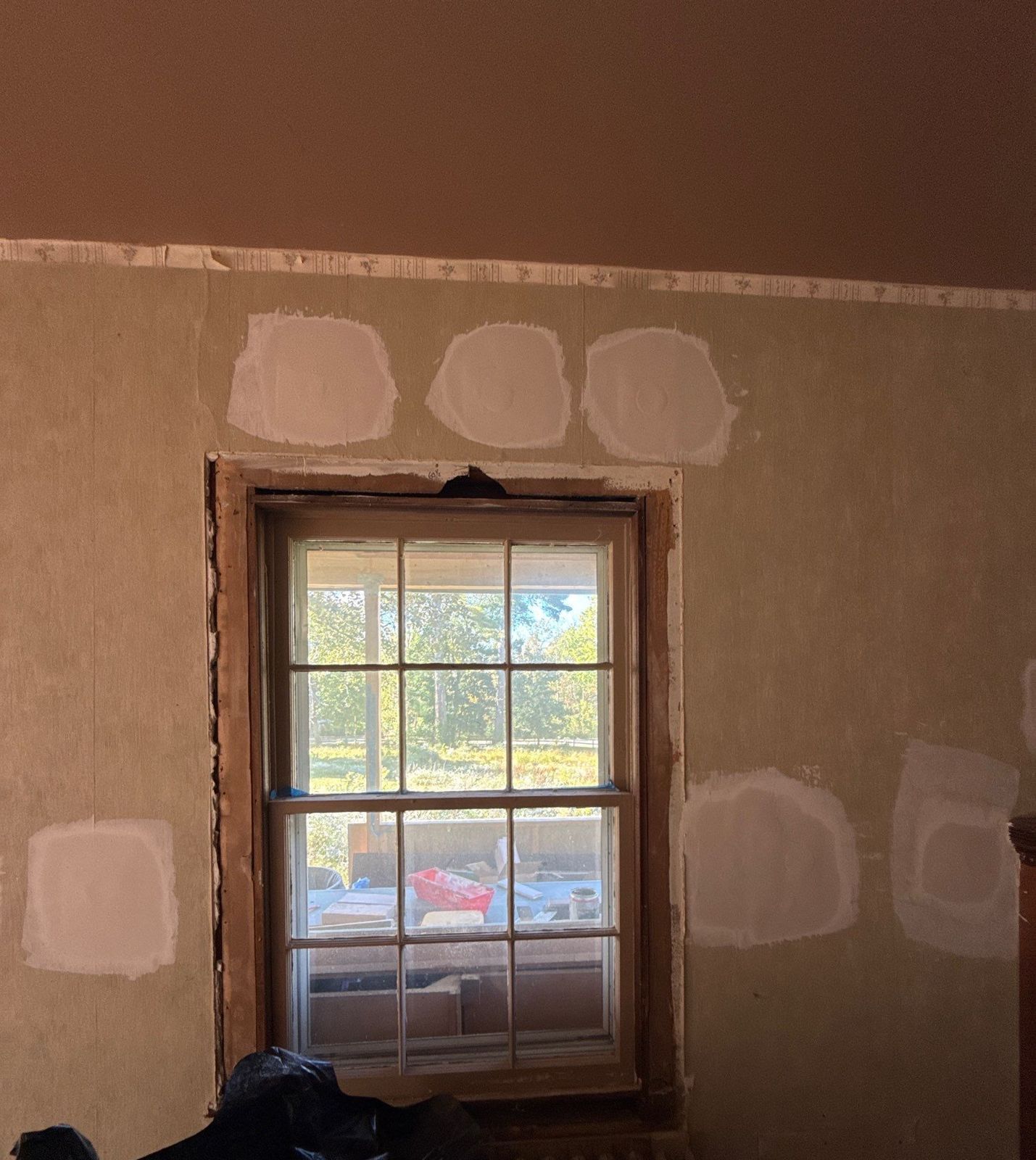 Attic, Wall and Crawl Space Insulation in Wappingers Falls, NY: Project Case Study 9 Walls patched after dense-pack cellulose insulation in Wappingers Falls NY